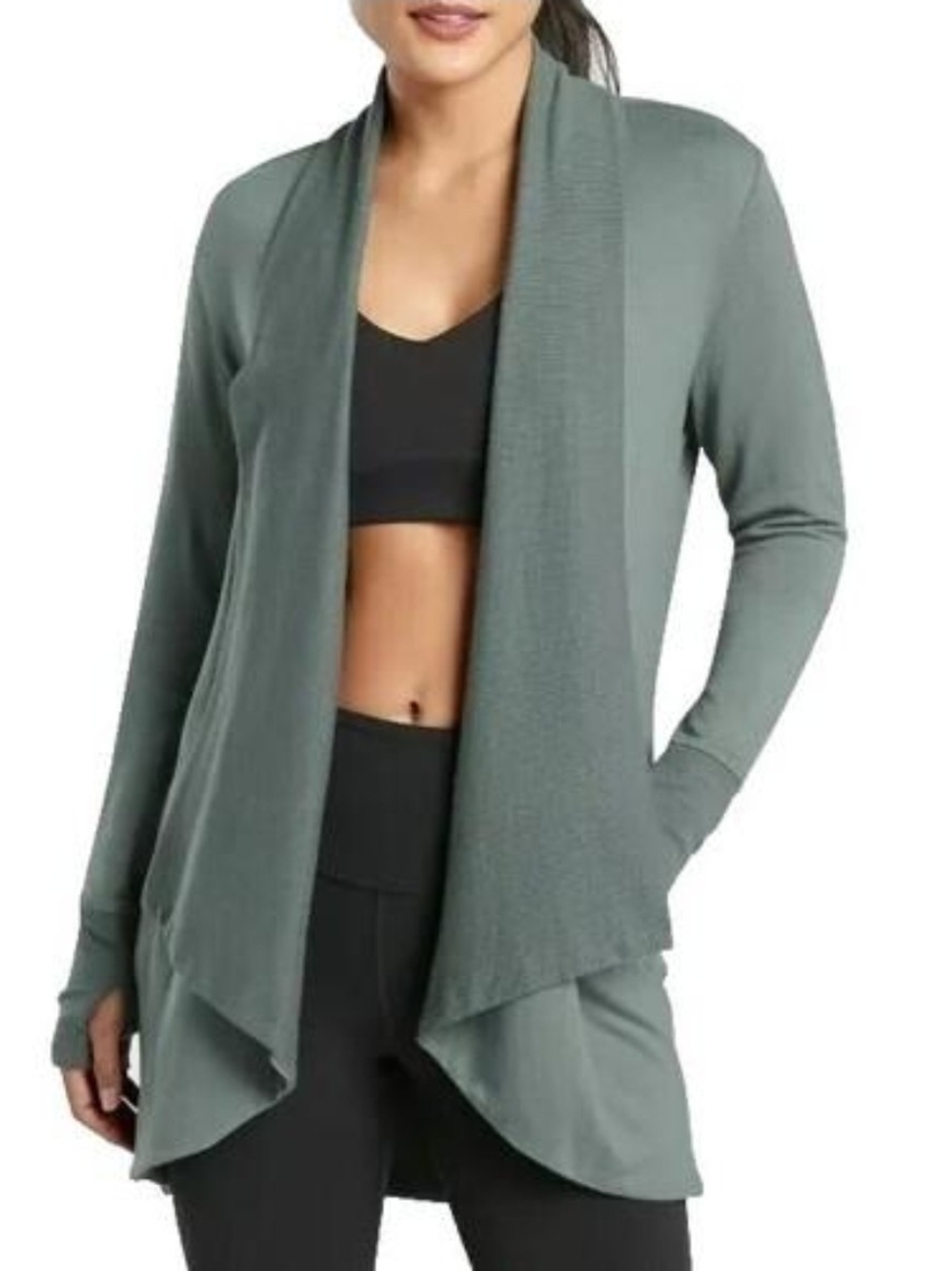 Athleta Nirvana Pranayama Wrap Cardigan Minimalistic Grey NWT M